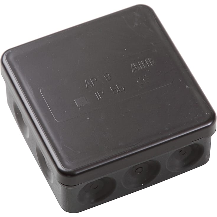 ABB AP9 forgreningsdåse, 86x86x39 mm, sort