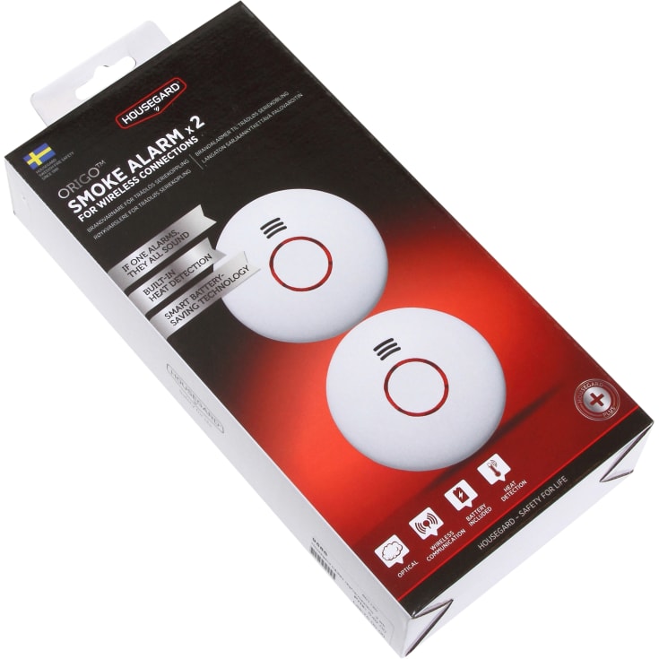 Housegard Origo trådlös rök- och värmelarm, SA422WS, 2-pack