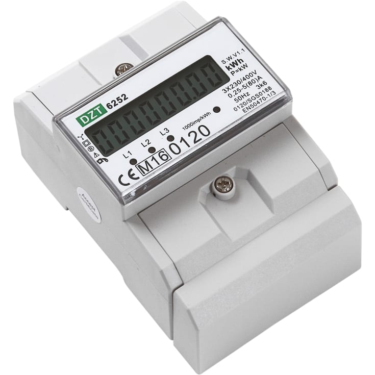 EL meter 3F LCD 400V/80A MID på B