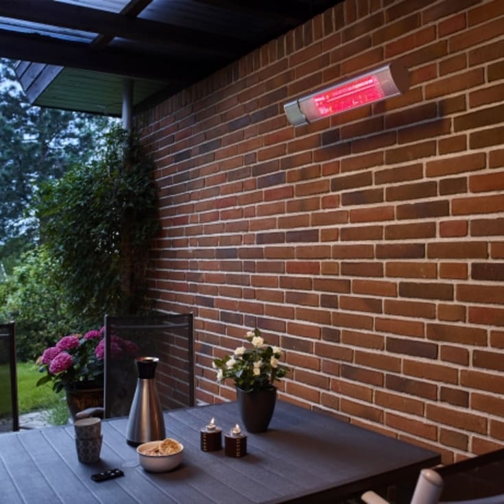 Hortus infrarød terrassevarmer til vegg, 1500W, sølv