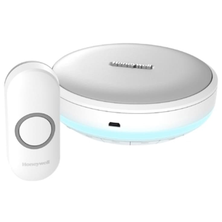 4 stk Honeywell Home dørklokke, trådløs, 150 m, bærbar, hvid