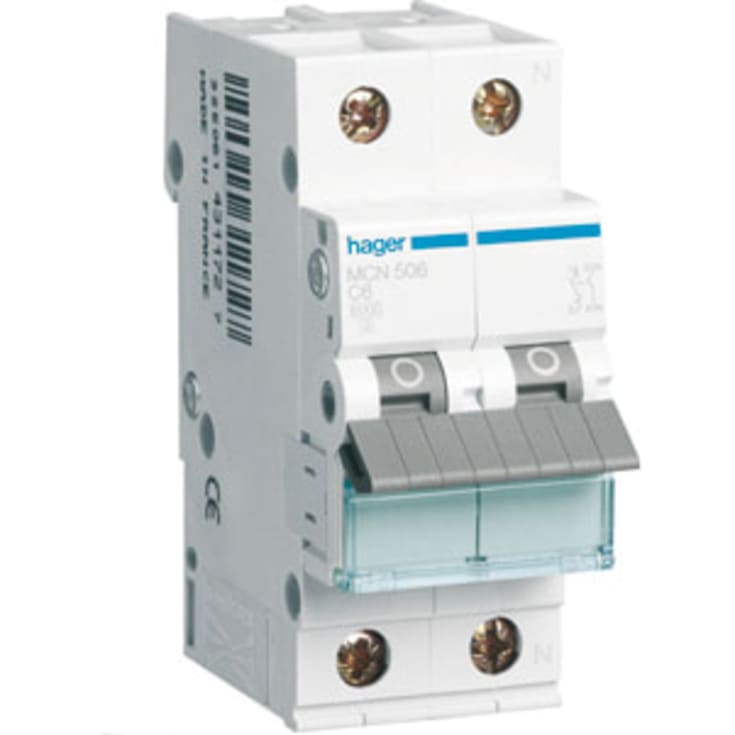 Automatsikring 1P+N C 16A 6kA 2M MCN516E
