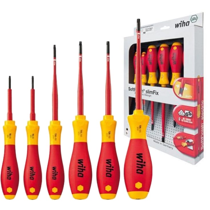 Wiha Slimfix skruvmejselsats, 1000V, 6 delar, Torx