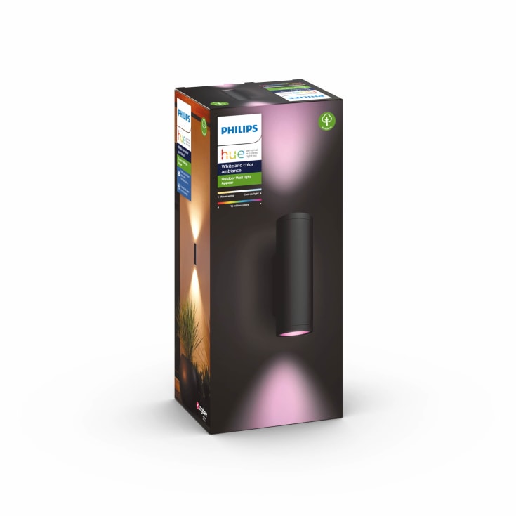 Philips Hue Appear vägglampa utomhus, svart, 2 stk