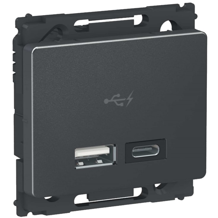 LK Opus 66 USB-lader A+C, koksgrå