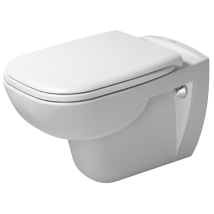 Duravit D-Code væghængt toilet, uden skyllekant, antibakteriel, hvid