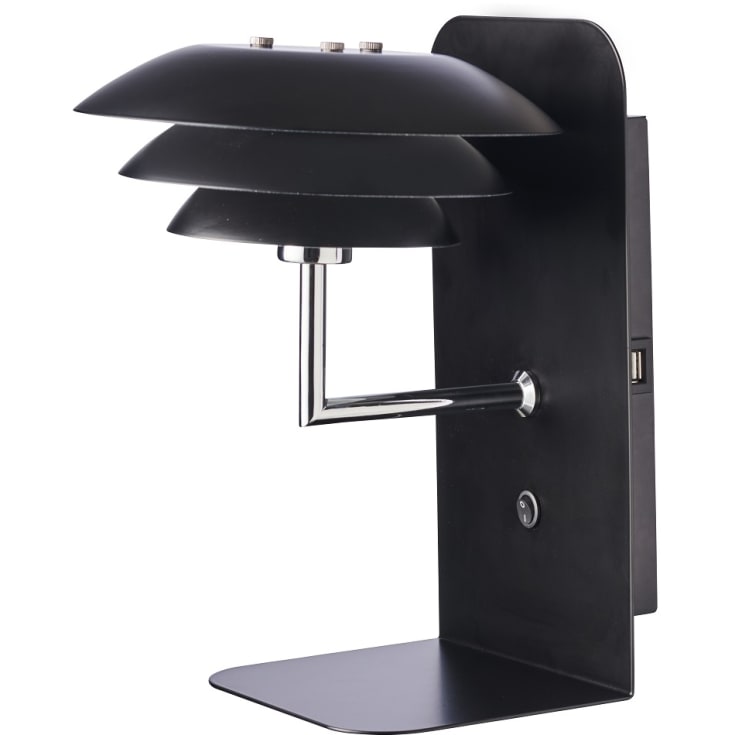 Dyberg Larsen DL20 vägglampa med USB, svart