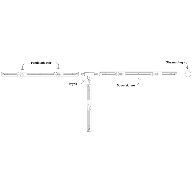 Halo Design Track 1F strömskena, 1,2 meter, vit