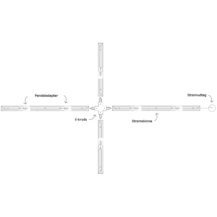 Halo Design Track 1F strömskena, 1,2 meter, vit