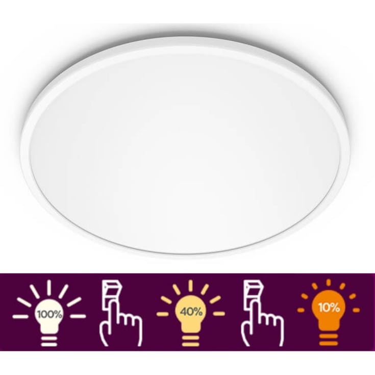 Philips myLiving SceneSwitch Super Slim plafond, hvit, 2700K, Ø43 cm