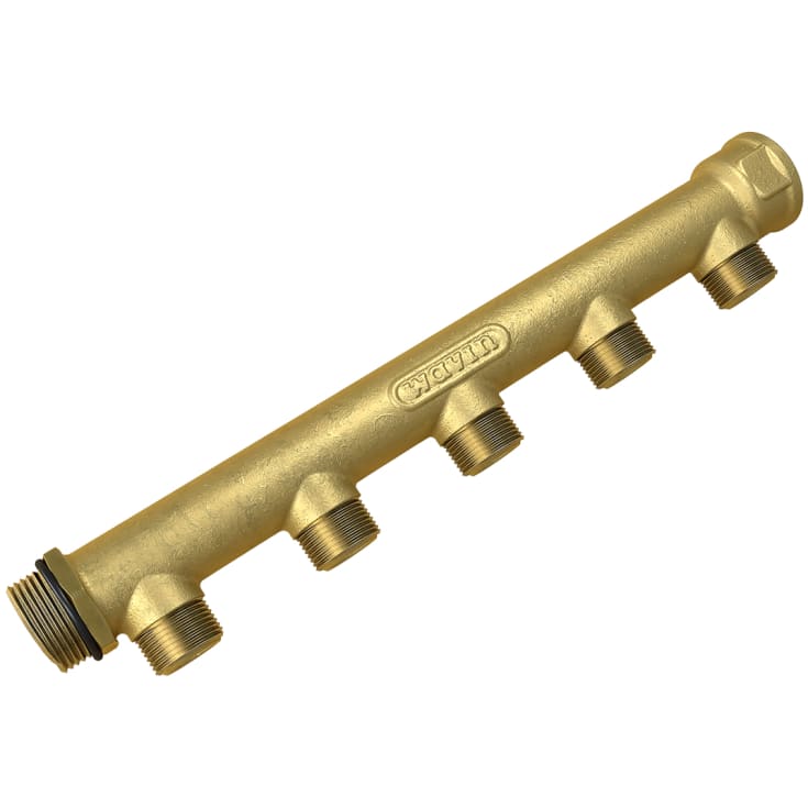 Wavin samlestokk 3/4", fast muffe, 5 avgreninger 1/2"