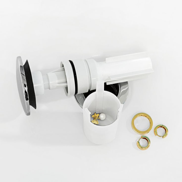 Villeroy & Boch bunnventil, push-open, krom