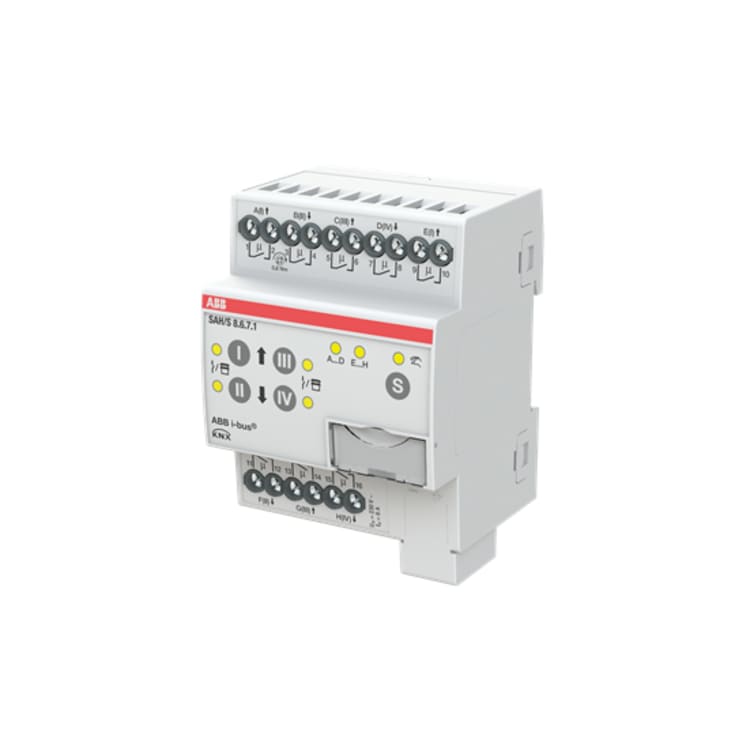 KNX SAH/S8.6.7.1 Bryter/persienneaktuator, man. drift, 6A AC1