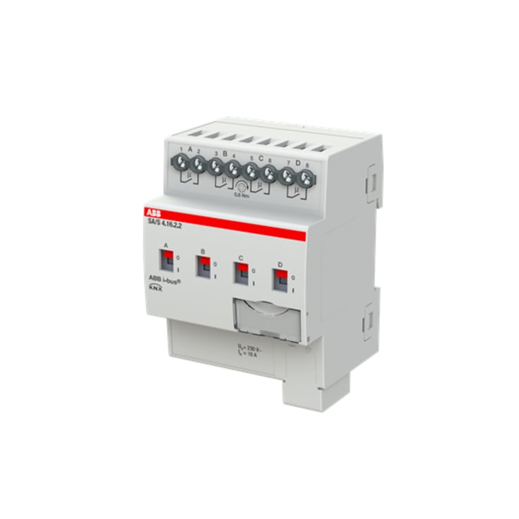 KNX SA/S4.16.2.2 Kontaktaktuator, man. drift, AC1 16A, AC3 8A