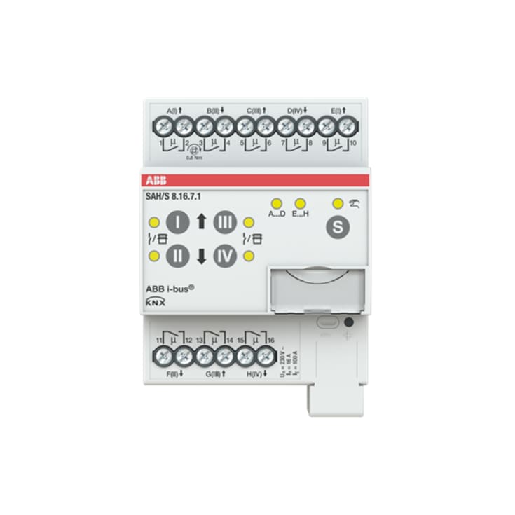 KNX SAH/S8.16.7.1 Bryter/persienneaktuator, man. drift, 16A AC1