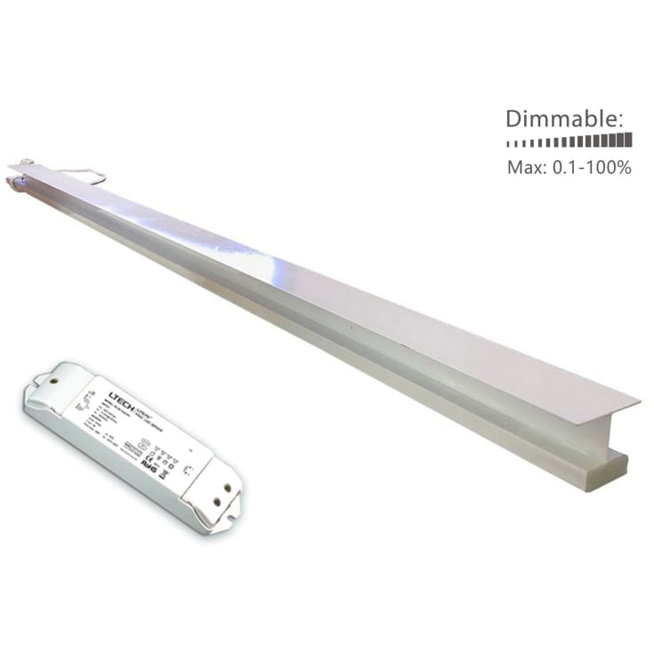 Green-ID Troldtekt LED lysstang 1200 mm 4000K, NW, med Dali/Push driver