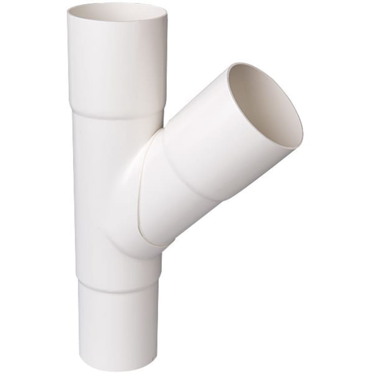 90 x 75 mm x 45° Grenrør hvit Plastmo