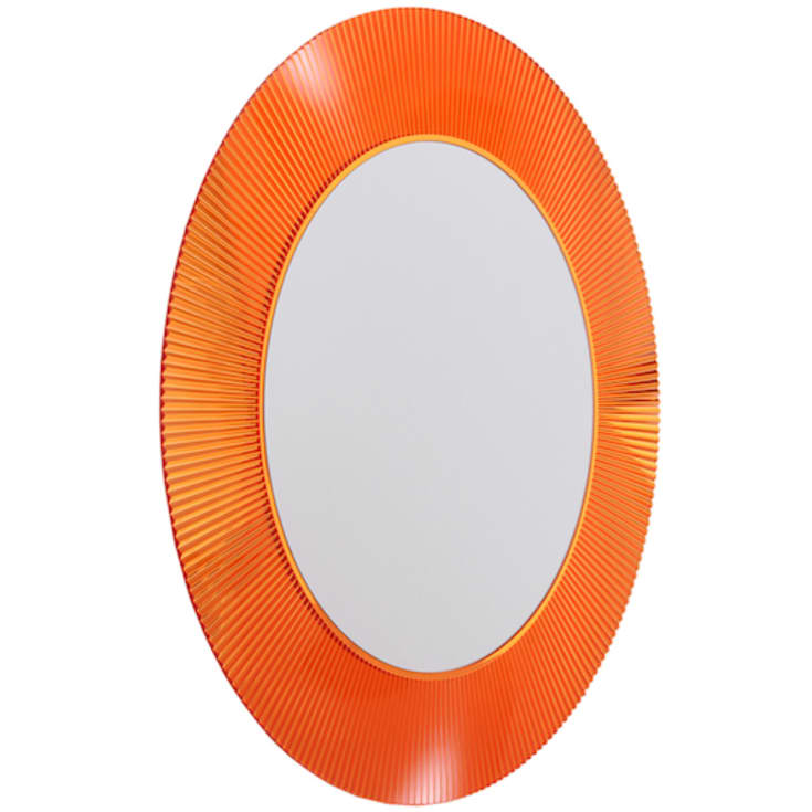 Kartell Laufen All Saints speil med lys, Ø78 cm, oransje