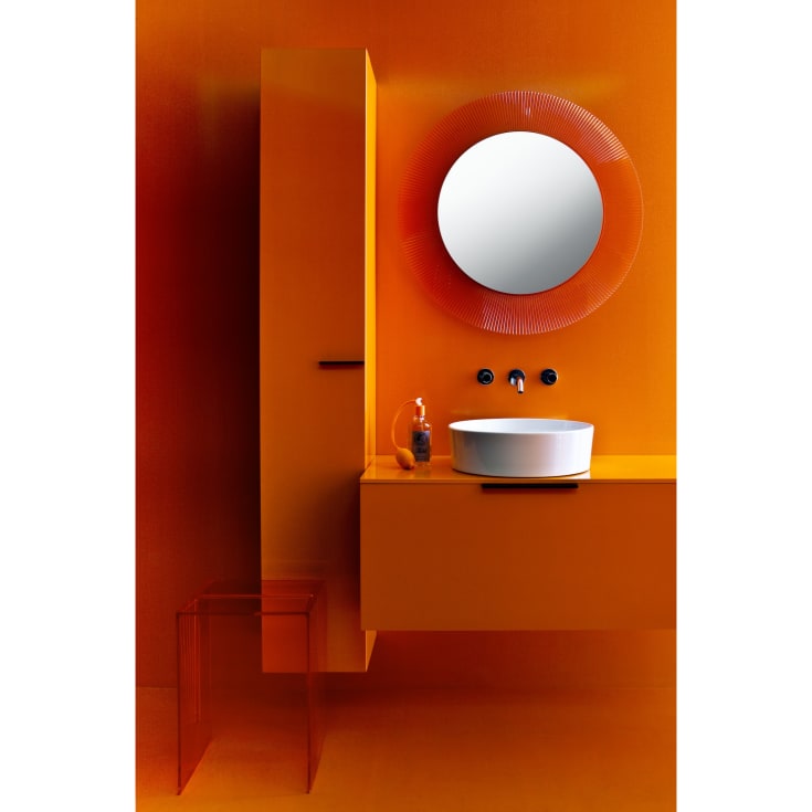 Kartell Laufen All Saints speil, Ø78 cm, oransje