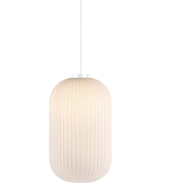 Nordlux Milford pendellampe, hvit, Ø20 cm