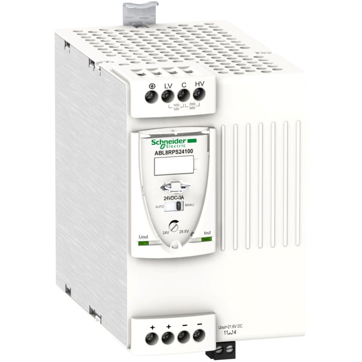 SM Strømforsyning 24V DC 10A, man/auto, 1F, ABL8RPS24100