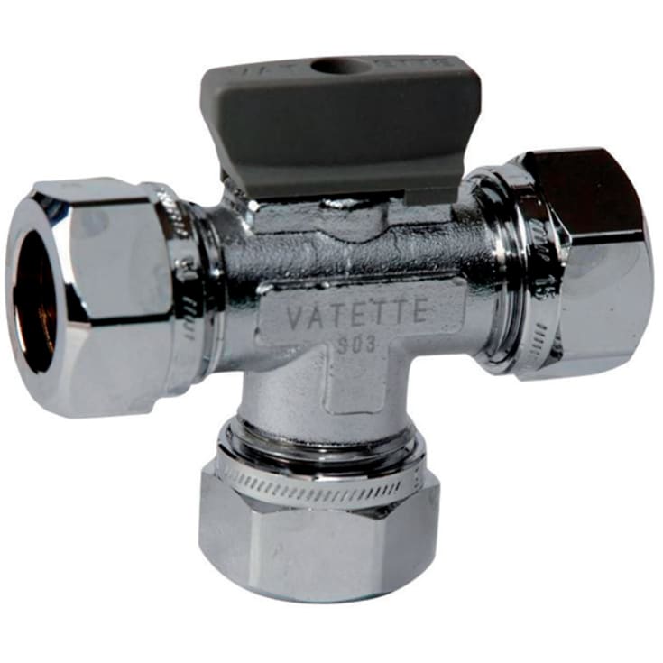 Vatette kulventil t-rör, 22 mm Cu