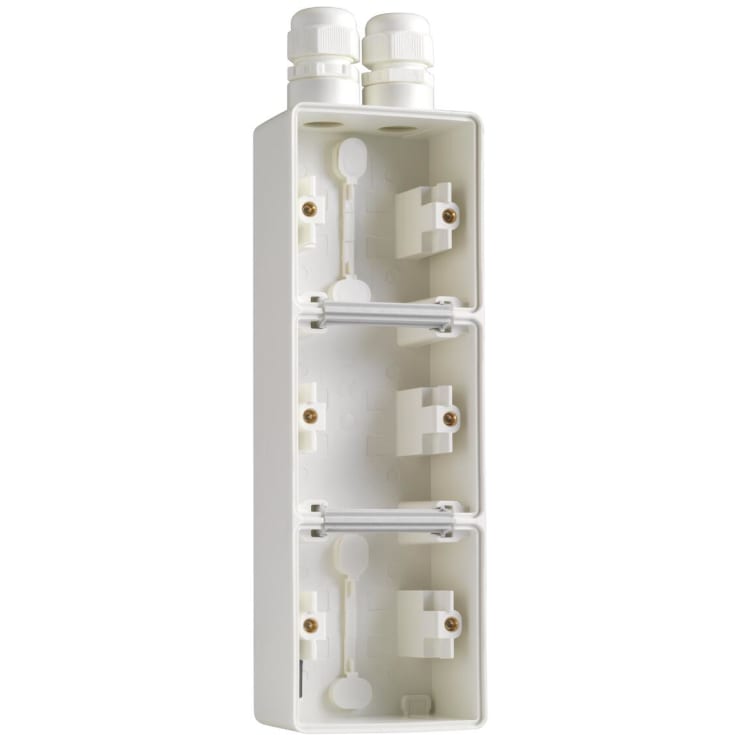 3 stk Base 3-modul, 2 x M20, IP55, hvit