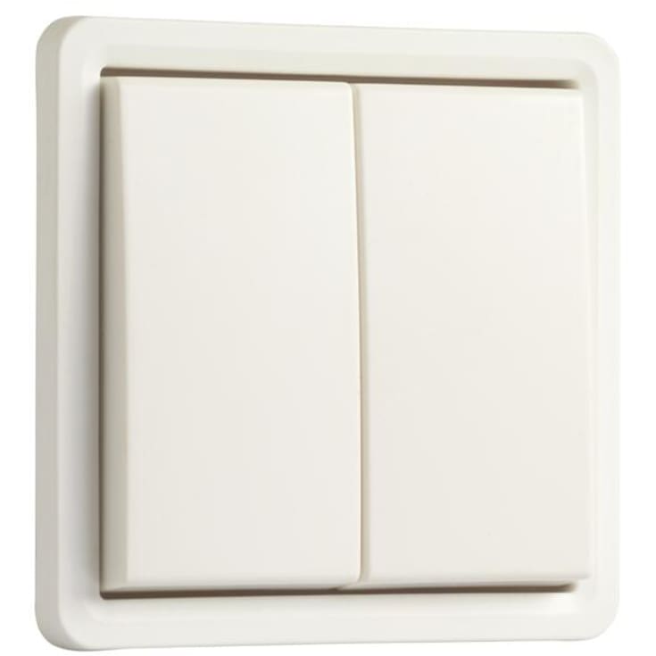 10 stk Korrespondansebryter, dobbel, IP55, hvit