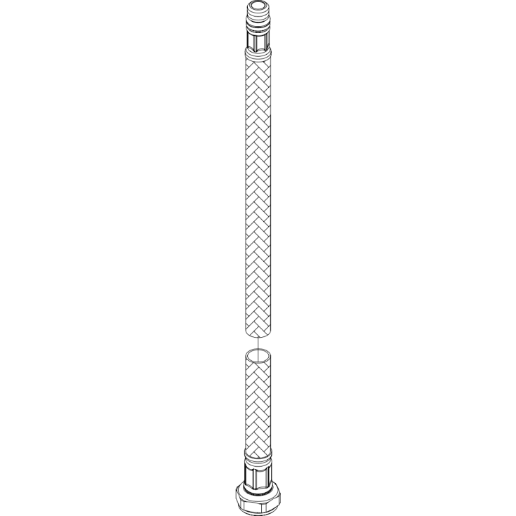 Damixa tilslutningsslange med 3/8" omløber