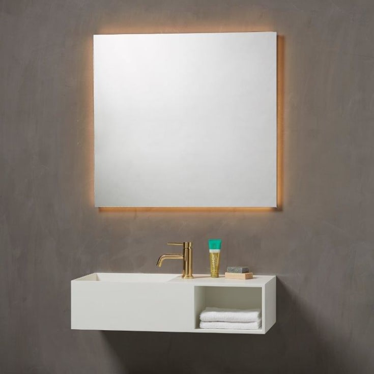 Loevschall Vejle spegel med belysning, 80x75 cm