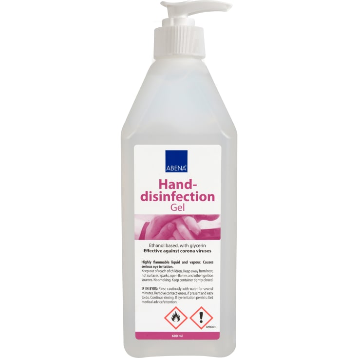 Abena hånddesinfektionsgel med pumpe, 600 ml