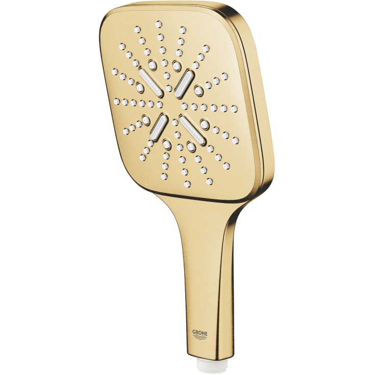 Grohe Rainshower SmartActive 130 Cube handdusch, vattenbesparande, borstad mässing