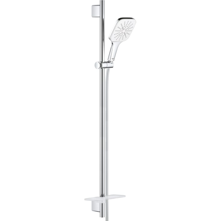 Grohe Rainshower SmartActive 130 Cube duschset, vattenbesparande, krom/vit