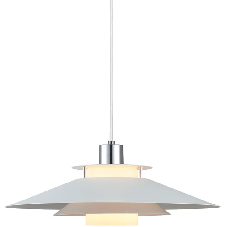 Halo Design Rivoli pendellampa, vit/krom