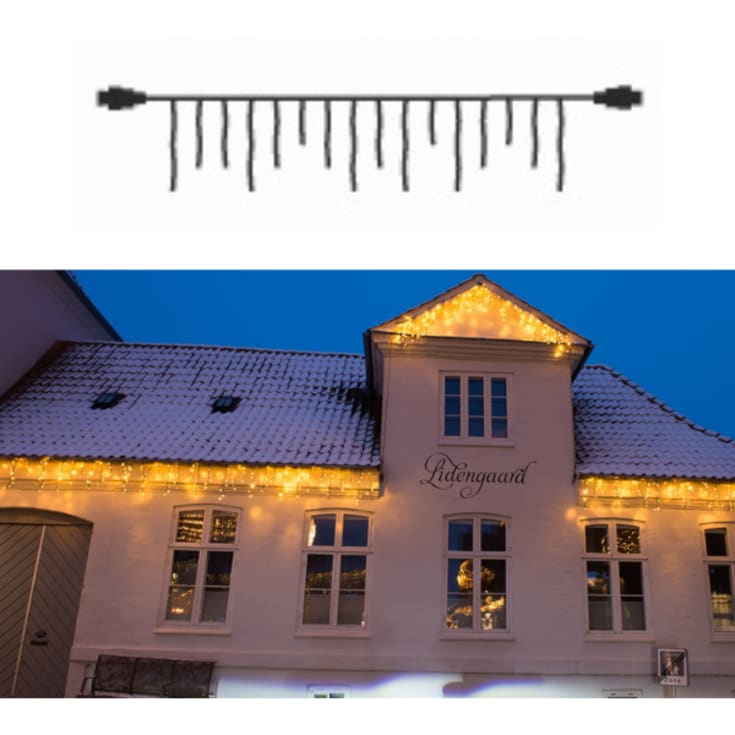 Sirius Top-Line LED istapper | 100 varmhvide lys | 2,5x0,75m. | FORLÆNGER