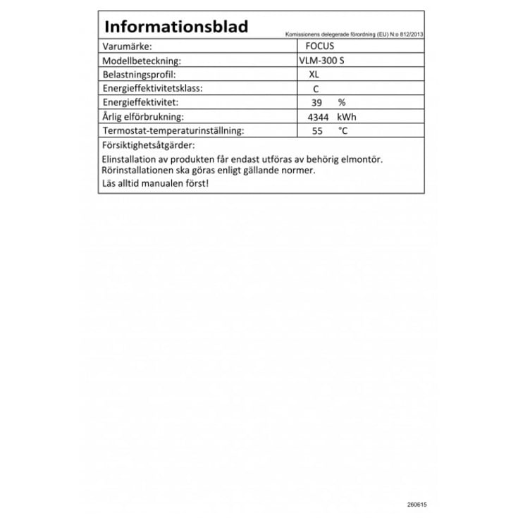 FOCUS VLM 300S - Varmvattenberedare 290 liter, rostfri