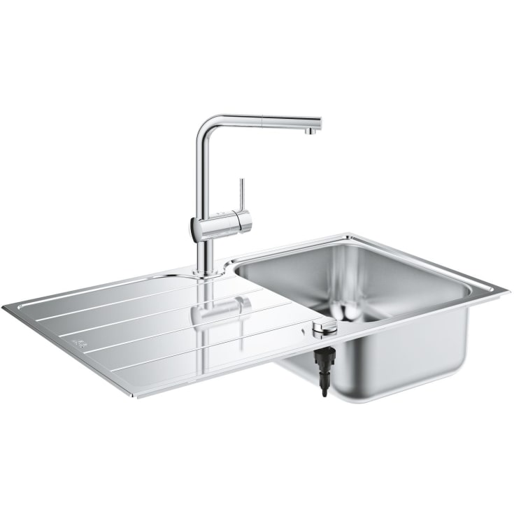 Grohe K500 diskbänk, 86x50 cm, rostfritt stål