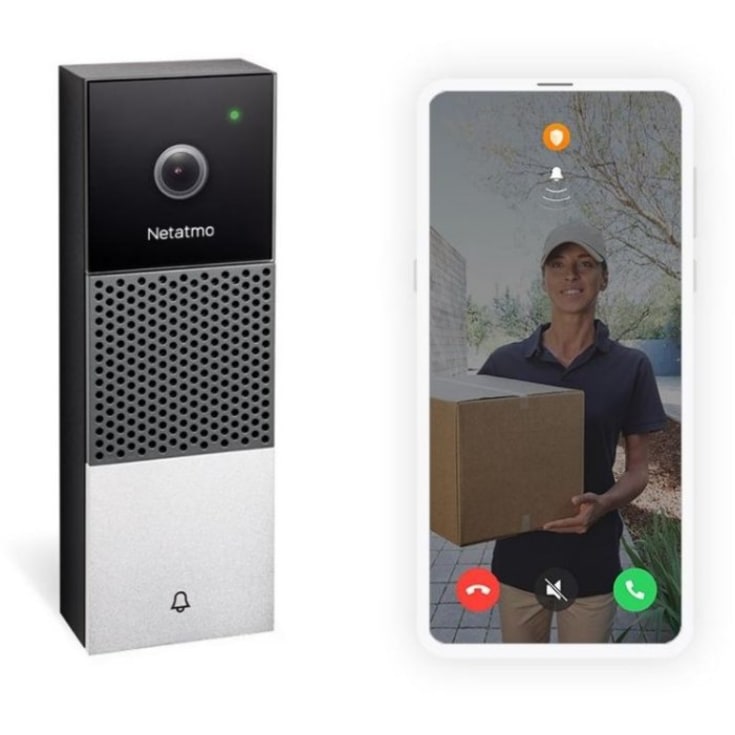 Netatmo dørklokke med video, wifi, hvid/grå/sort