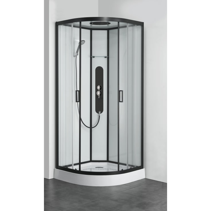 ALLIBERT UYUNI BRUSEAFSKÆRMNING 90X90 SORT