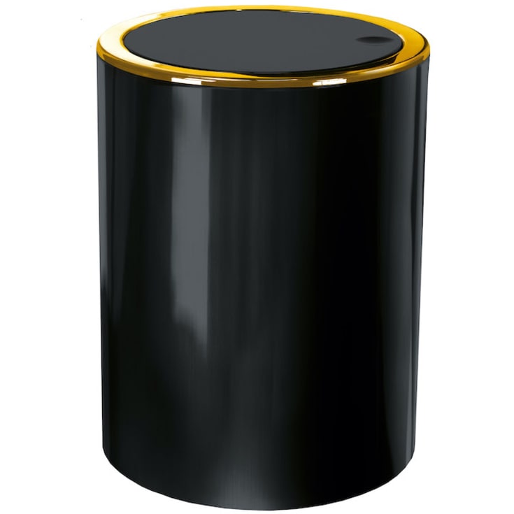 Kleine Wolke Golden Clap papperskorg, 5 liter, svart/guld