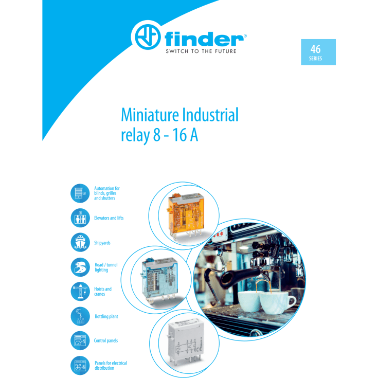 Pin relé Industri S46.61, 1P, 16A 12V DC