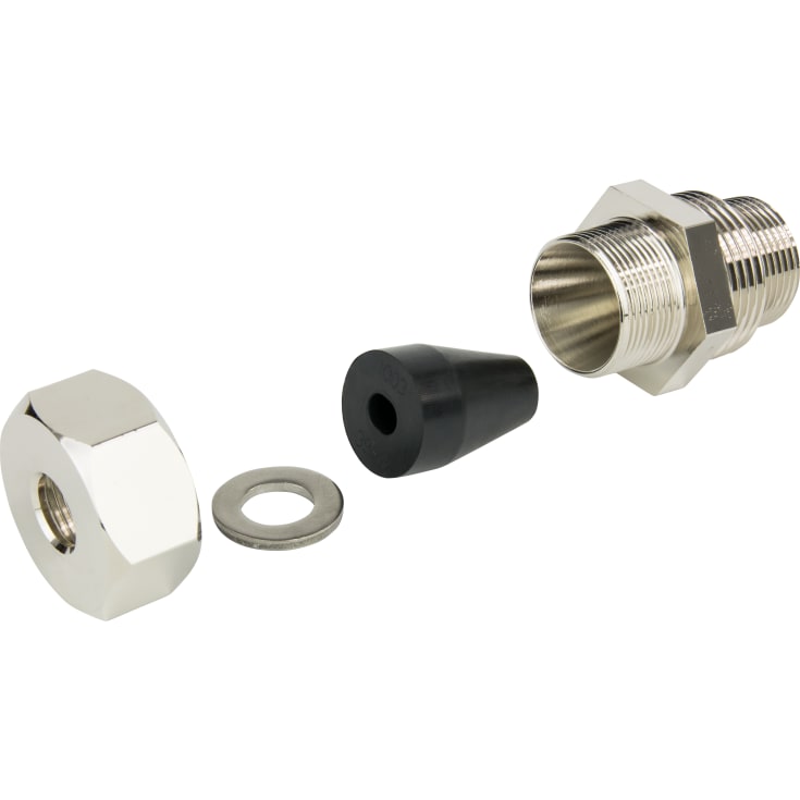 DEVI pakdåse for varmekabel, 3/4" - 1", forkromet messing