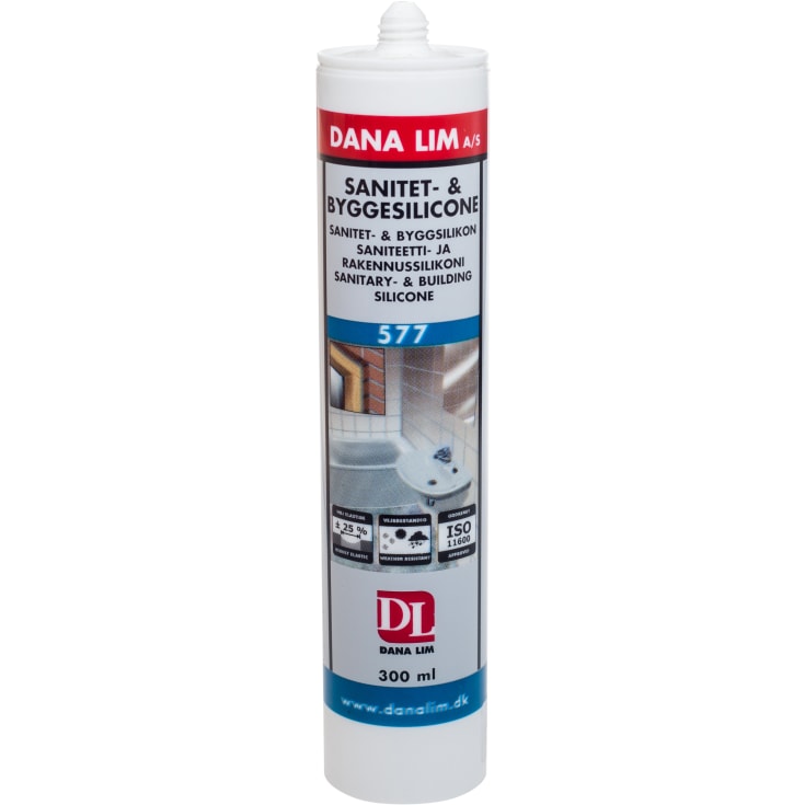 Dana Lim 577 sanitets- og byggesilicone 300 ml, transparent