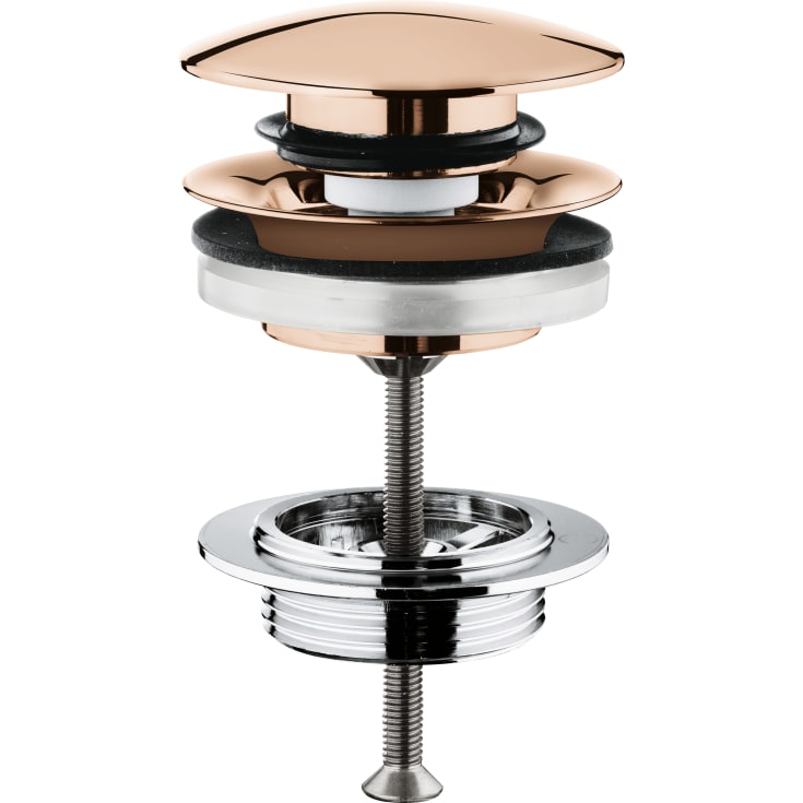 Grohe bundventil, push-open, poleret kobber