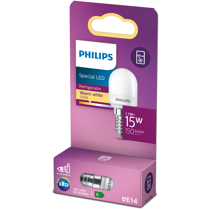 Philips E14 kjøleskapspære, 2700K, 1,7W
