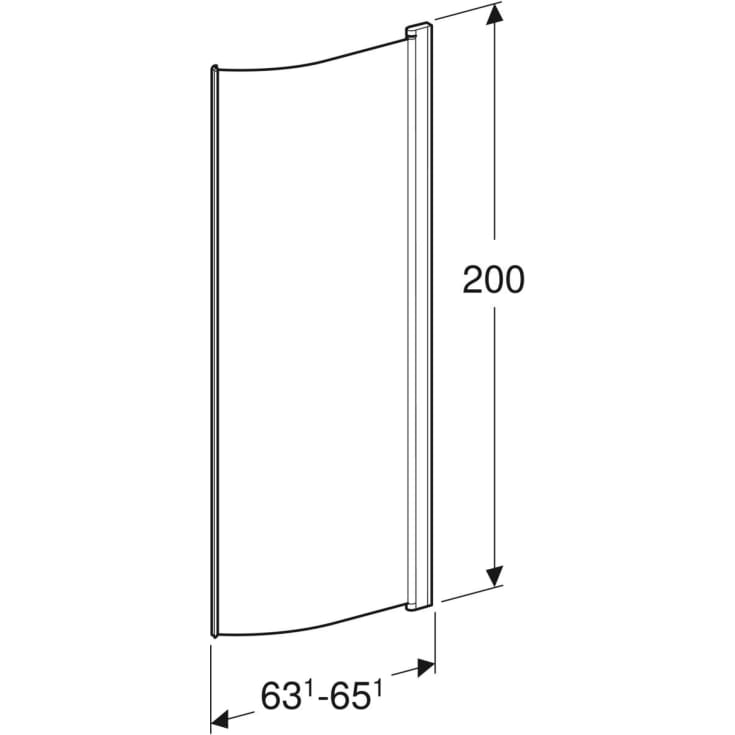 Contura Shower Space brusedør, 63,1 cm, klart glas, aluminium profil