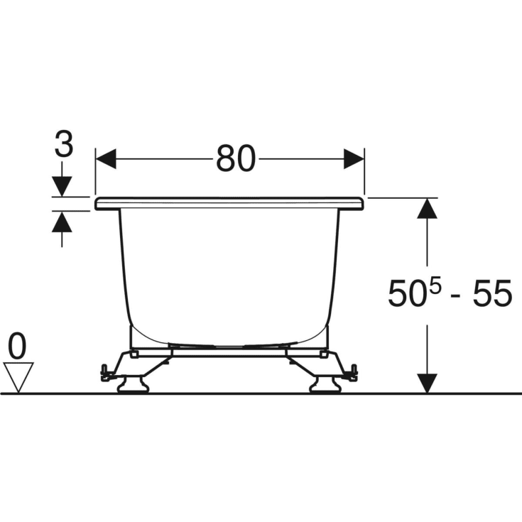 Ifö Caribia BK18 badekar, 180x80 cm, hvid