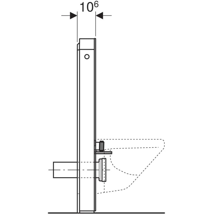 Geberit Monolith cisterne til væghængt toilet, 101 cm, hvid