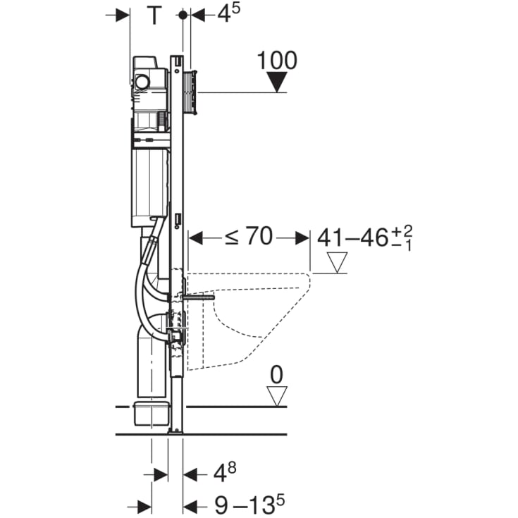 Geberit Duofix Sigma indbygningscisterne, 112 cm