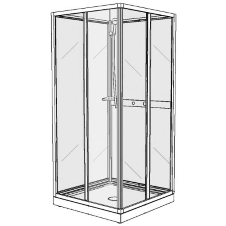 Contura Shower Next NK brusekabine overdel, skydedør, 90x90 cm, mønstret styren